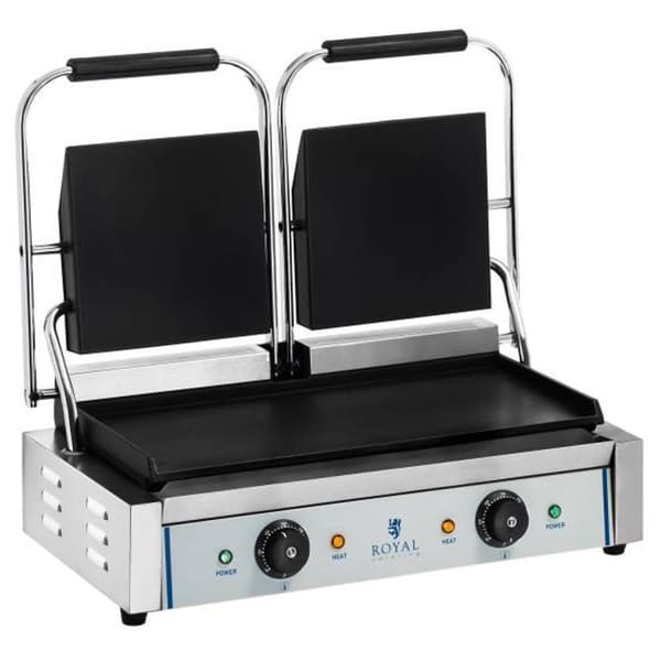 Kontakt dubbelsidig dubbel slät kontaktgrill 3600W 230V Royal Catering