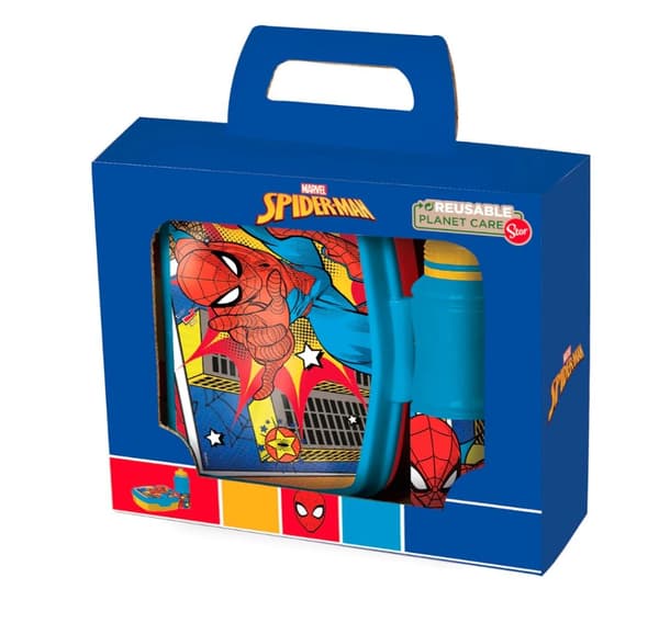 Spiderman drikkedunk + madkasse "Back to school"