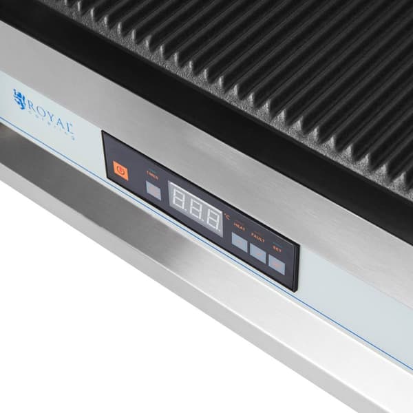 Elektronisk styret rillet kontaktgrill 34 x 23 cm 2200 W