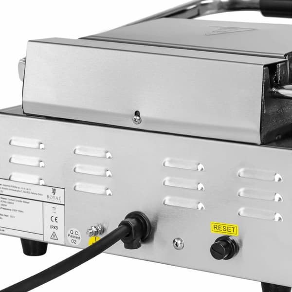 Ribbstickad elektrisk kontaktgrill 23 x 22 cm 1800 W