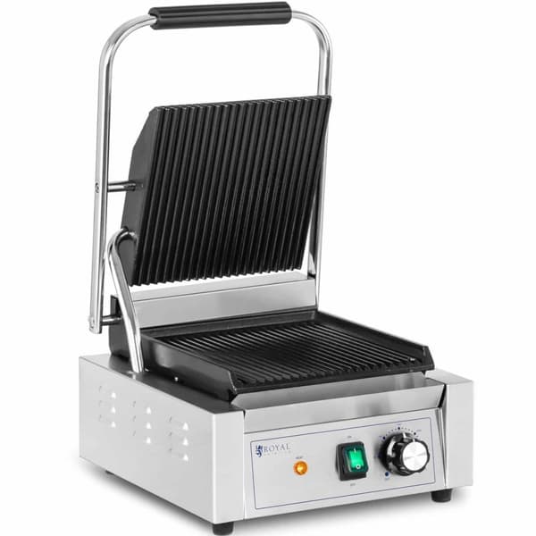 Ribbstickad elektrisk kontaktgrill 23 x 22 cm 1800 W