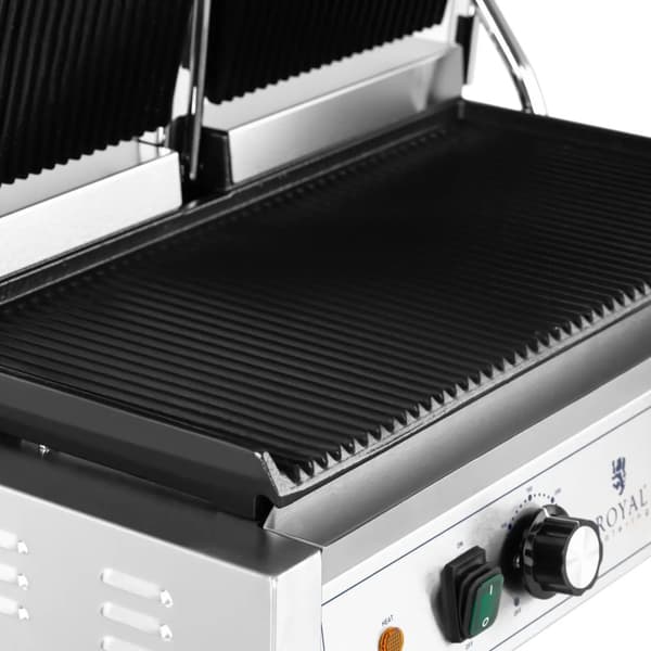 Dubbelsidig, räfflad kontaktgrill 3600 W