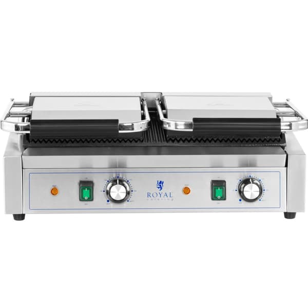 Dubbelsidig, räfflad kontaktgrill 3600 W