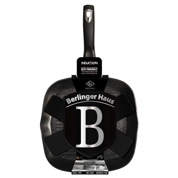 GRANIT GRILLPANA 28 cm BERLINGER HAUS BH-1846 SVART SILVER