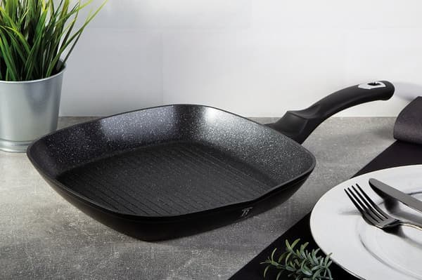 GRANIT GRILLPANA 28 cm BERLINGER HAUS BH-1846 SVART SILVER