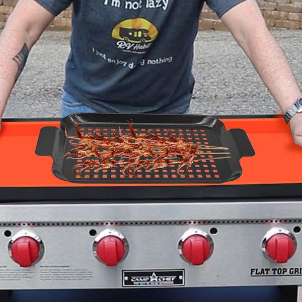 BBQ-grillaustopperi, tarttumaton muotoilu, kaksinkertainen kypsennysalue, monikäyttöinen sisä- ja ulkokäyttöön