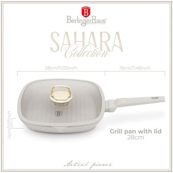 TITANIUM GRILLPANDE MED LÅG 28cm BERLINGER HAUS BH-8067 SAHARA
