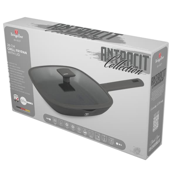 TITANIUM GRILLPANA MED LOCK 28cm BERLINGER HAUS BH-8127 ANTRACIT