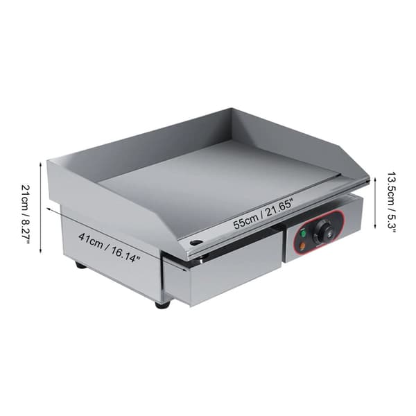 Rostfritt Stål Elektrisk Stekbord, Hög Effekt 2200W, Temperaturområde 50~300℃,A