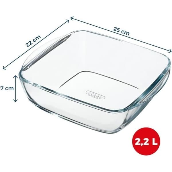 Ilmafriteerausastia - PYREX - 1450142 - Neliönmuotoinen - Borosilikaattilasia - 25 x 22 cm