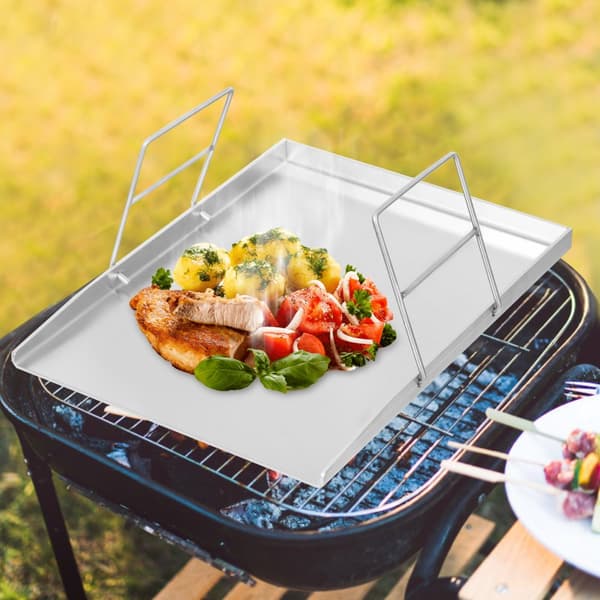 Rostfritt Stål Grillplatta, Stort Tillagningsområde, Diskmaskinssäker, Hållbar Design