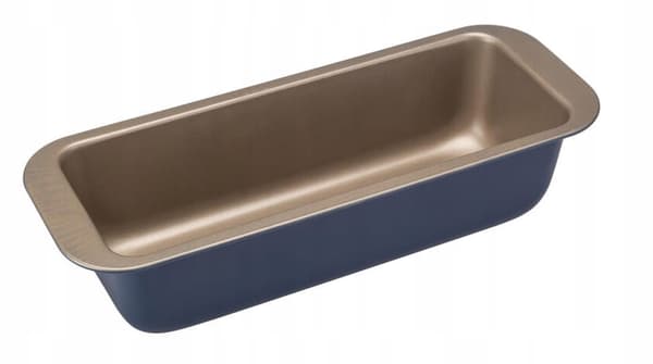 Bakform, non-stick, 26x9,5x7 cm, marinblå och guld