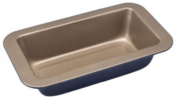 Bakform, non-stick, 26x9,5x7 cm, marinblå och guld