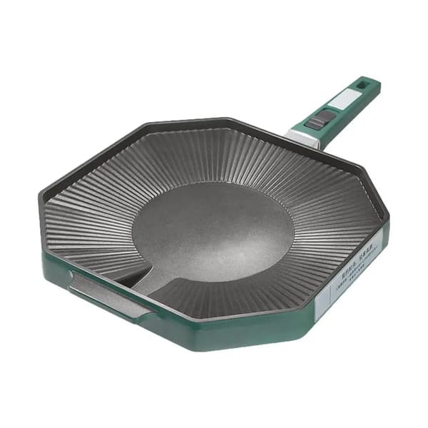 Leirintägrillin paistolevy, kestävä ruostumaton teräs, tarttumaton pinta,Vihreä