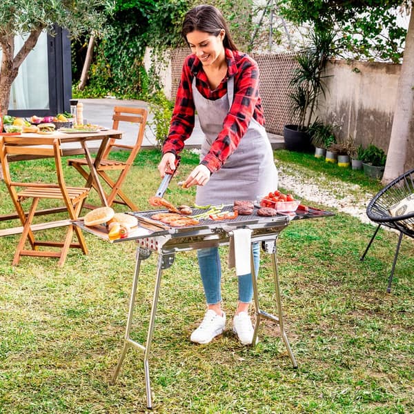 Hopfällbar Kolgrill i Rostfritt Stål ExelQ InnovaGoods