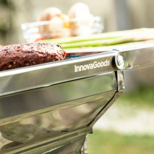 Hopfällbar Kolgrill i Rostfritt Stål ExelQ InnovaGoods