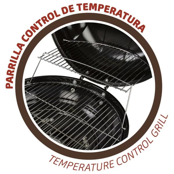 Kolgrill med hjul Aktive Aluminium Emaljerad metall Edények 57 x 86 x 57 cm Svart