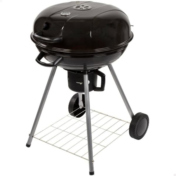Kolgrill med hjul Aktive Aluminium Emaljerad metall Edények 57 x 86 x 57 cm Svart