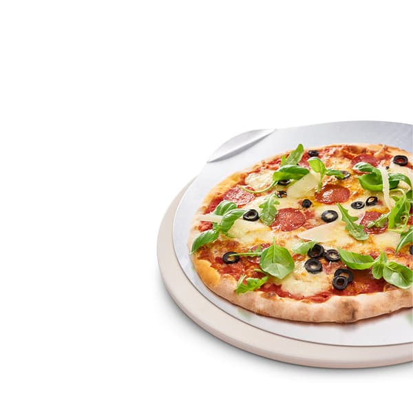 Dangrill Rund pizzastein med aluminiumsbrett 38cm