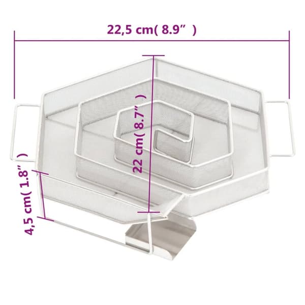 The Living Store Kylmäsavugeneraattori kuusikulmio 22,5 cm ruostumaton teräs -  Grillitarvikkeet