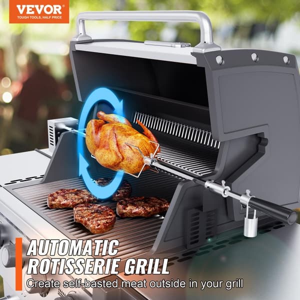 VEVOR Sähkögrilli Rotisserie-sarja, 9W moottori, 26 lbs kantavuus, 39,6 tuuman vartaanvarsi