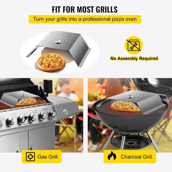 Ruostumattomasta teräksestä valmistettu grilli-pizza uunisarja, 22" hiiligrilli yhteensopiva, korkea lämpötila-alue, kestävä muotoilu
