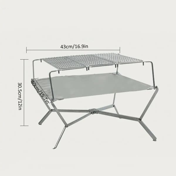 Bärbar lägereldsgrillställning, mångsidig brännare, konstruktion i rostfritt stål,B