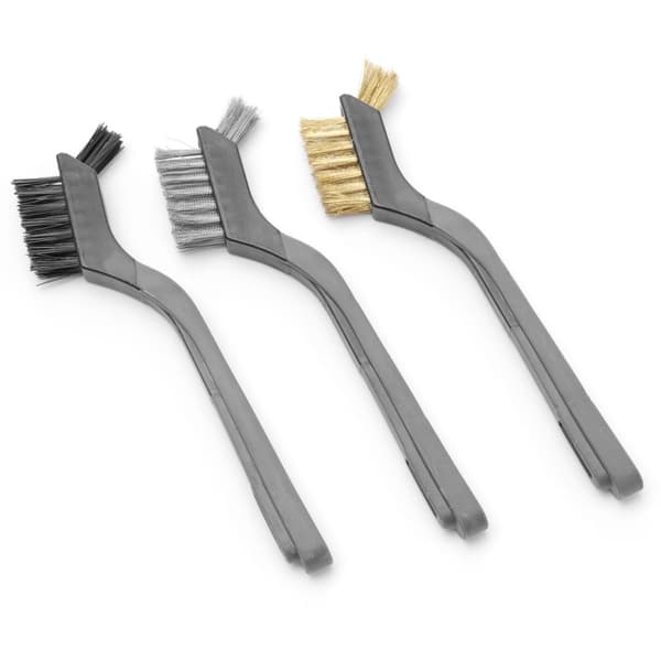 BBQ rist grill rensebørste, stål, nylon, messing SÆT med 3 dele, længde 178 mm - Hendi 525524
