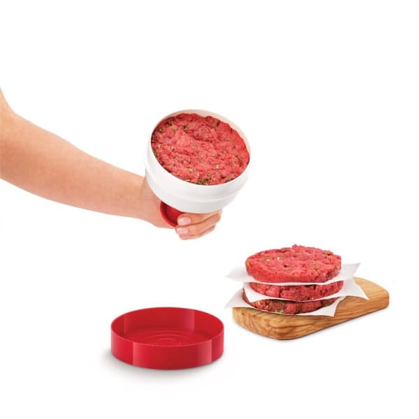 Metaltex Køkkenhjælpere Hamburgerpresse 11 cm Rød/Hvid