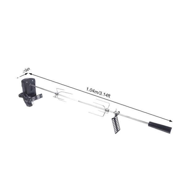 Elektrisk BBQ Grill Spidsteger, 10 kg Belastningsevne, 120 cm Kabellængde,Sølv