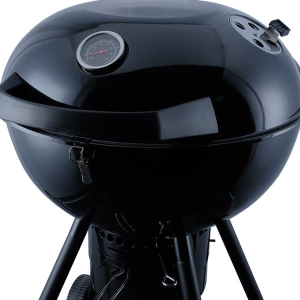 Kolgrill med rostfritt grillgaller, termometer och stor grillyta på 57 cm