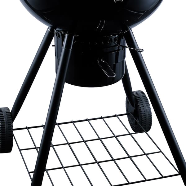 Kolgrill med rostfritt grillgaller, termometer och stor grillyta på 57 cm