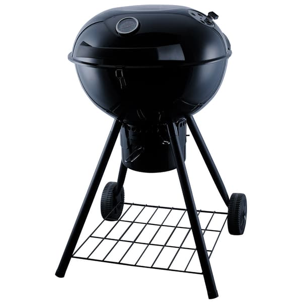 Kolgrill med rostfritt grillgaller, termometer och stor grillyta på 57 cm