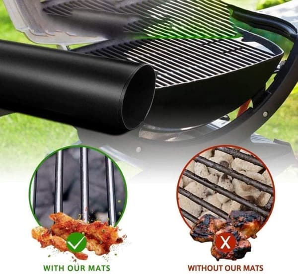 Grillmåtte/Ovnmåtte/Bagemåtte 5-pak - non-stick måtte til grill til udendørs grillning og bagning - genanvendelig og nem at rengøre