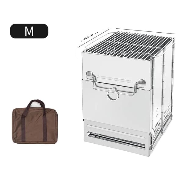 Bærbar Grill, Vindskærm Design, Kompakt & Letvægtig,M