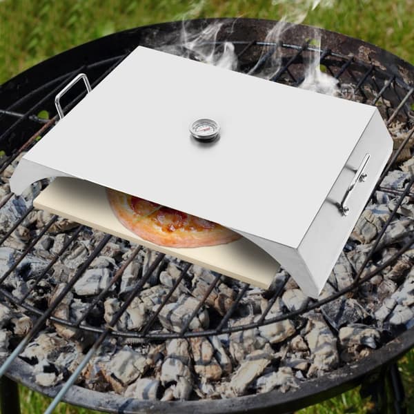 Pizzaugnsset, rostfria komponenter, inkluderar pizzaspade och skärare, termometer för perfekt tillagning