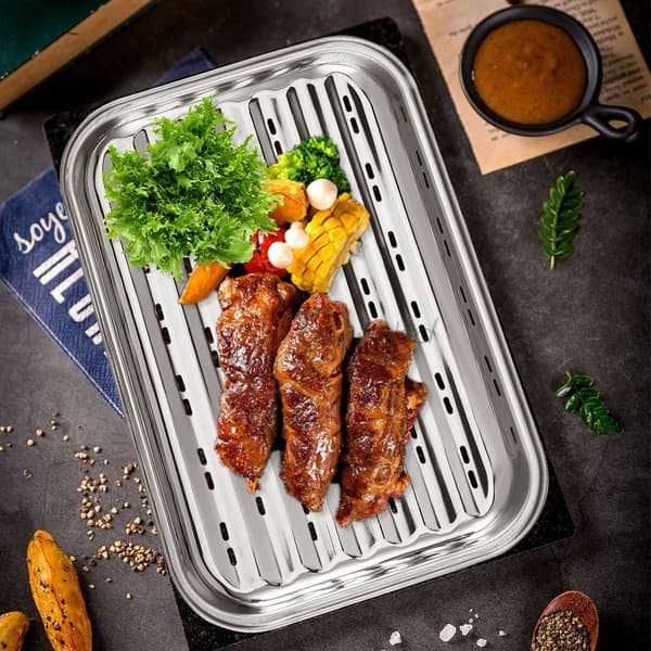 GRILLPLÅT Återanvändbar TJOCK 4MM STÅLGRILL