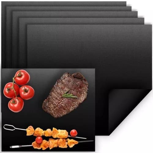 OBOSOE 5-pak non-stick grillmåtter, brandsikre, 33x40 cm til grill og ovn