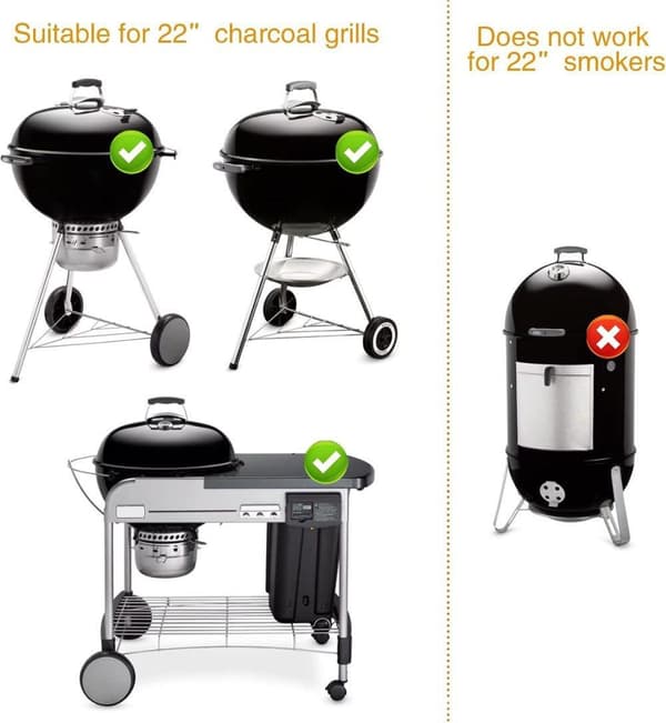 Lollanda One-touch rengöringssystem-kit för Weber 22-1/2-Inch grill – förhöjd tjocklek, värmetålig och lätt att installera