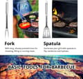 Miniatyrbild 2 av 7: Lollanda 9-delars utomhus grillredskap i rostfritt stål – professionellt BBQ-tillbehörsset med förvaringsväska, lätt att bära