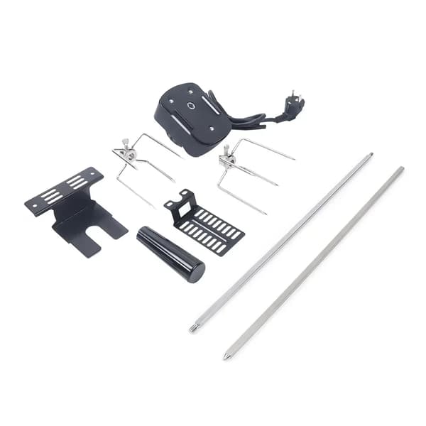 BBQ Grillspett, Rostfritt Stål, Kraftfull 4-Watt Motor,silver