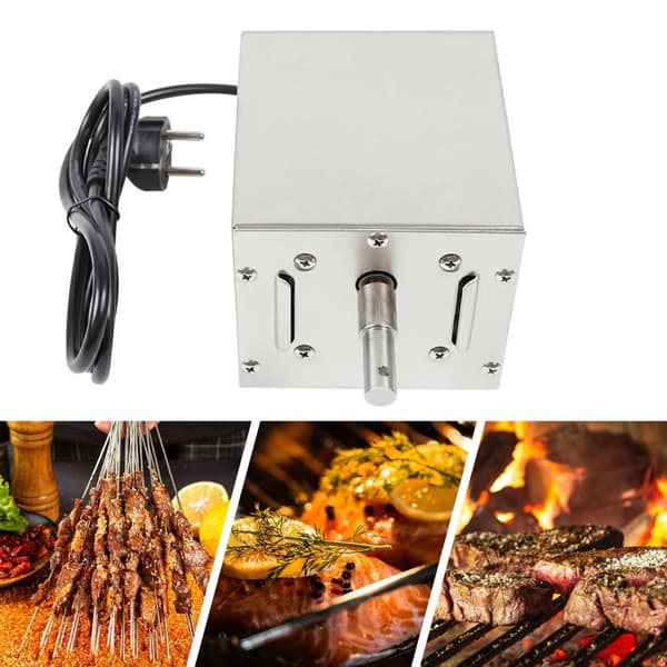 Rostfritt Stål BBQ Rotationsmotor, 25W Effekt, 2,5 varv/min, 60 kg Kapacitet