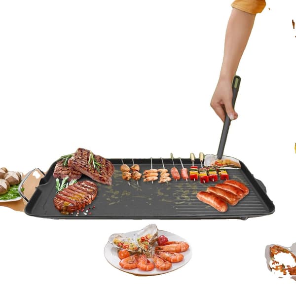 Kannettava Sähkösavustuspannu, Suuri Grillipinta, Säädettävä Lämpötilansäätö, Tarttumaton Pinnoite