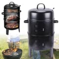 Miniatyrbild 2 av 4: 3-i-1 BBQ Grill, Mångsidiga Matlagningsalternativ, Stor Kapacitet, Justerbar Vindkraft