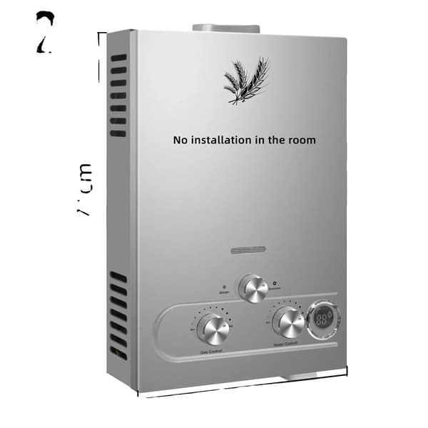 Varmvattenberedare, flera volymalternativ, olika värmeeffekter, öppen och tvångsventilerad avgastyp,24KW 12L