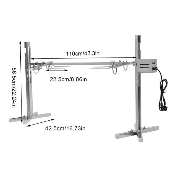 Elektrisk Rotisserie Grill Kit, Hög Belastningskapacitet, Justerbar Höjd, Enkel Matlagning,SOM VISAS