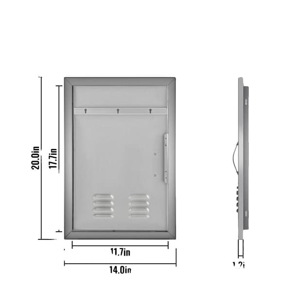 BBQ Köksdörrar, Rostfritt Stål, Hållbara, Förstärkta,1-dörr 14B x 20H