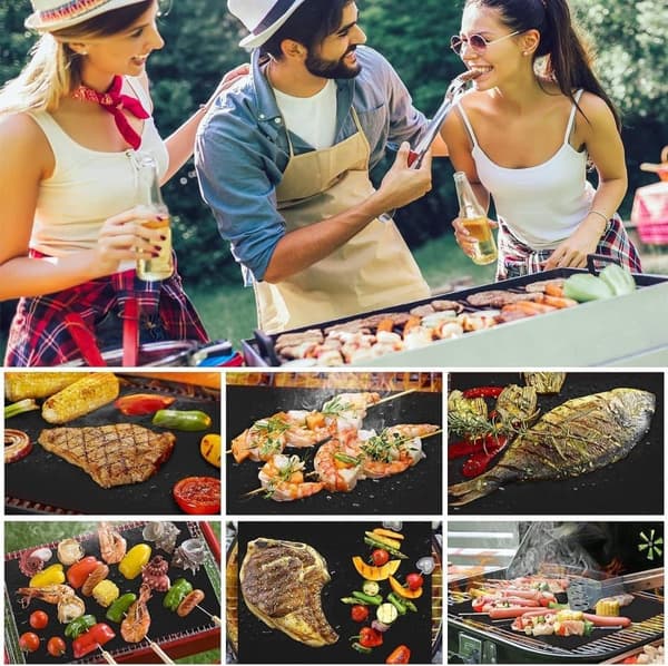 Lollanda Svart Grillmatta, Ugnsmatta, Bakningsmatta - Non Stick - 40x33cm