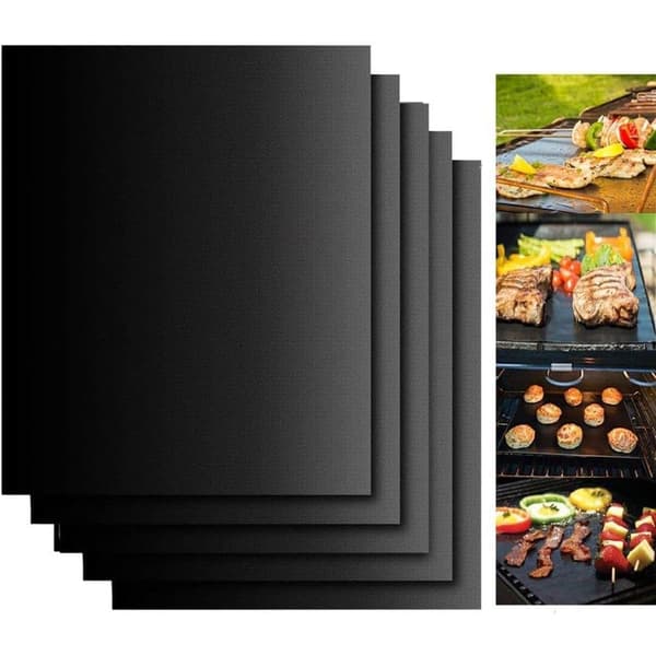 Lollanda Svart Grillmatta, Ugnsmatta, Bakningsmatta - Non Stick - 40x33cm 4 pcs