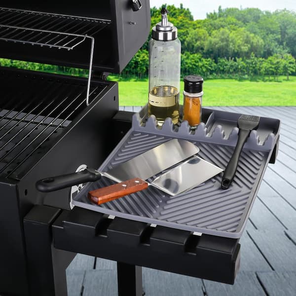 Bomclap silikonegrillfastgørelse / grillmåtte – sidehylde og spatelmåtte til udendørs grillning
